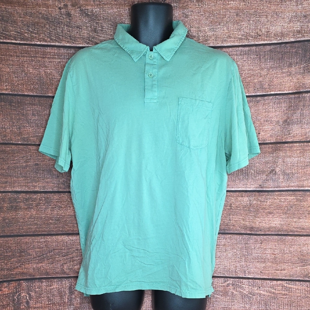 L.L.Bean Men's Green Polo Shirt Slightly Fitted Size XL AO-1998
